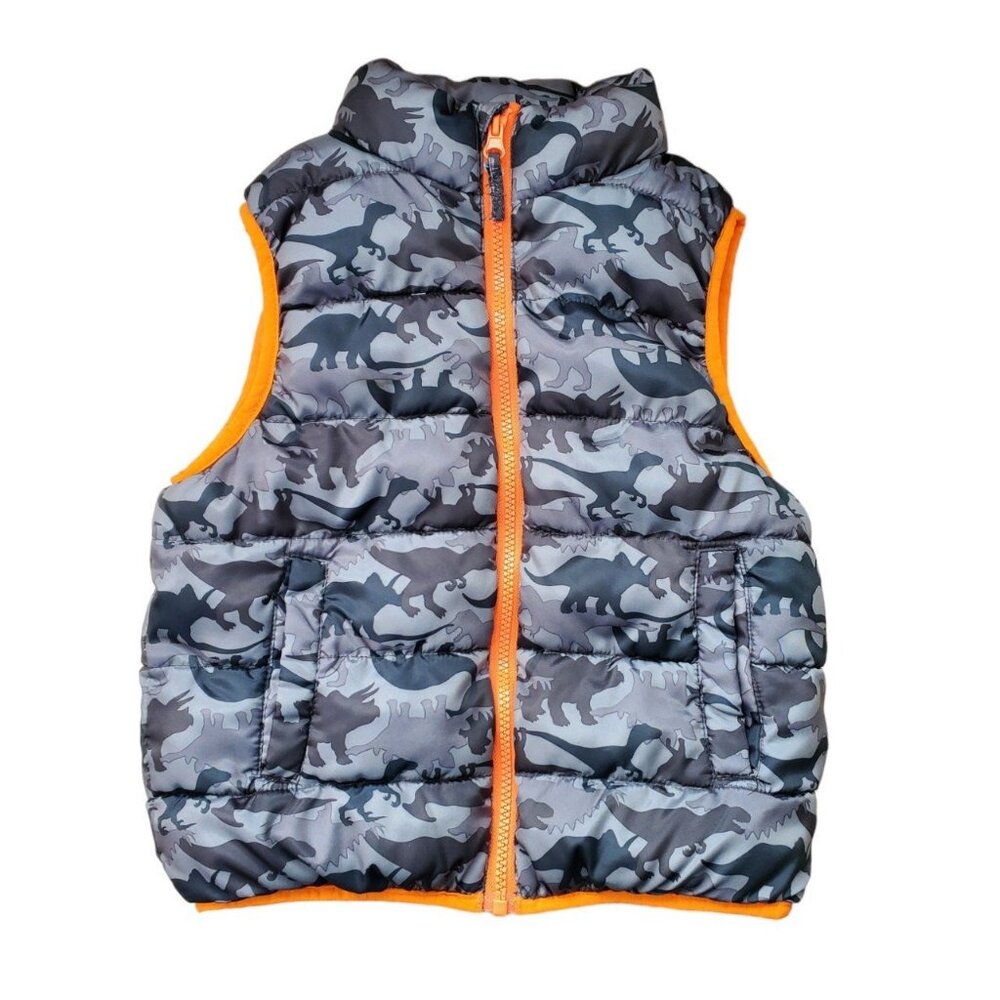 Boys Fleece Lined Zip Up Vest. Dinosaurs. Size‎ 5.